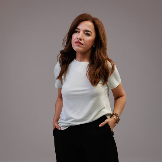 Short Sleeve Crew Neck T-shirt Frosted Mint
