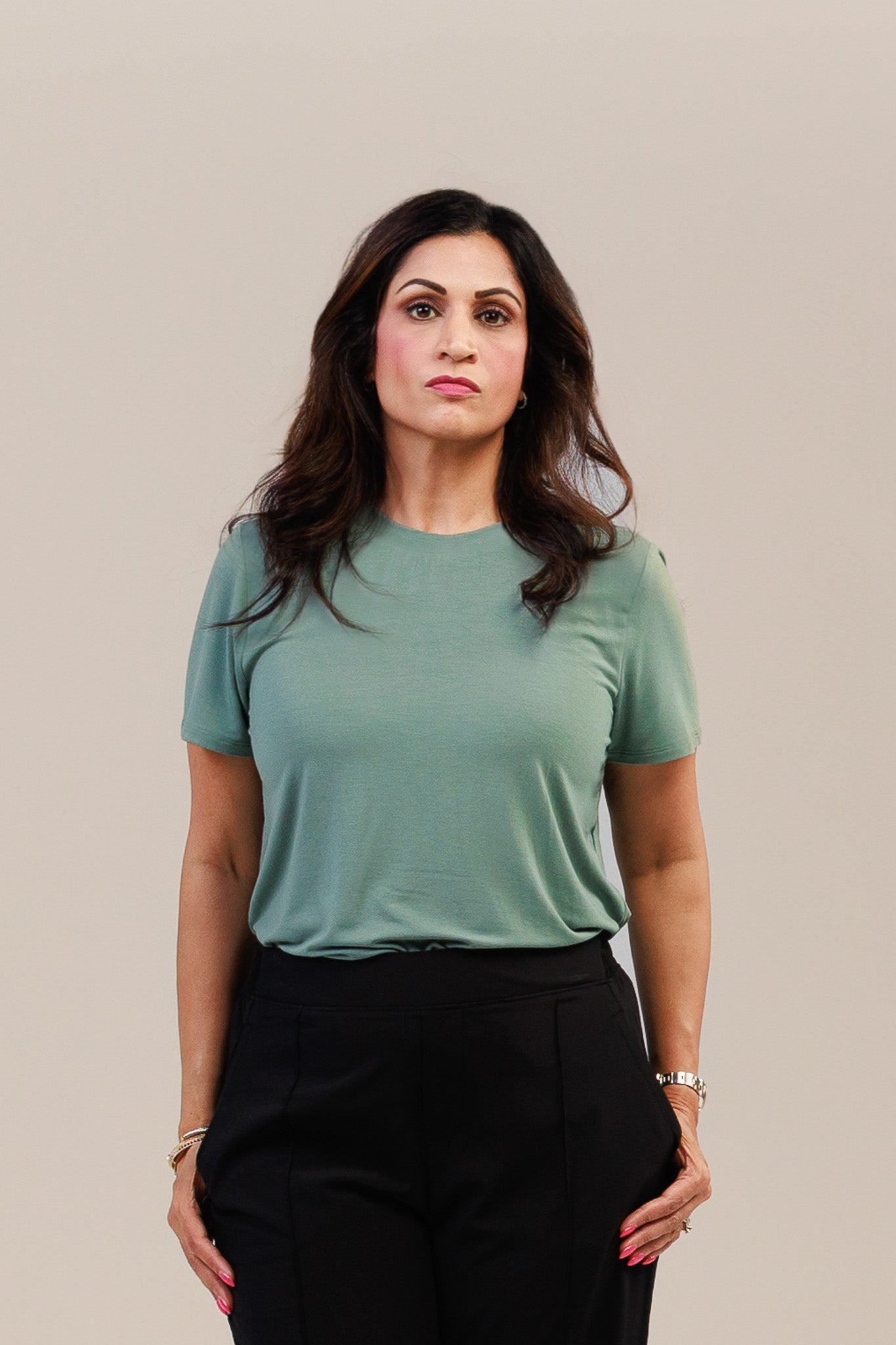 Short Sleeve Crew Neck T-shirt Desert Green