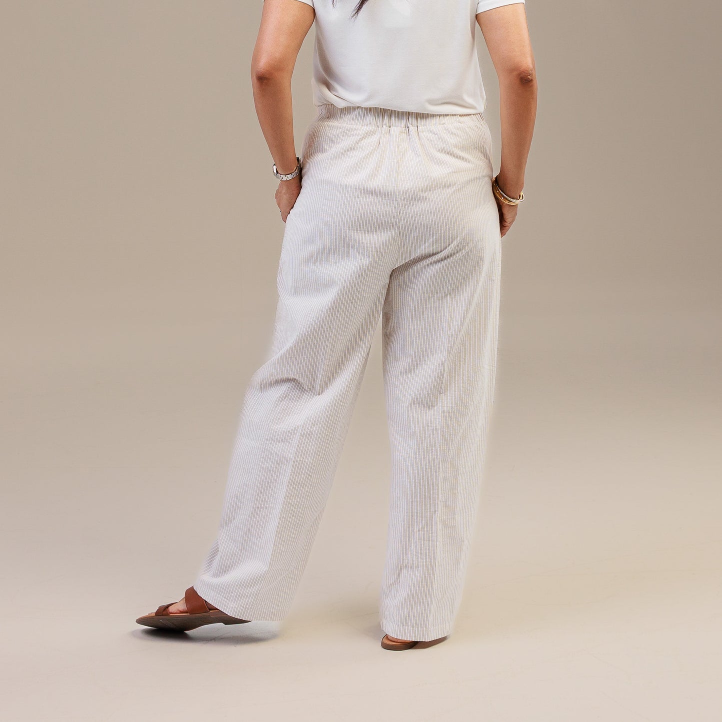 Cotton Pull On Pants Cream