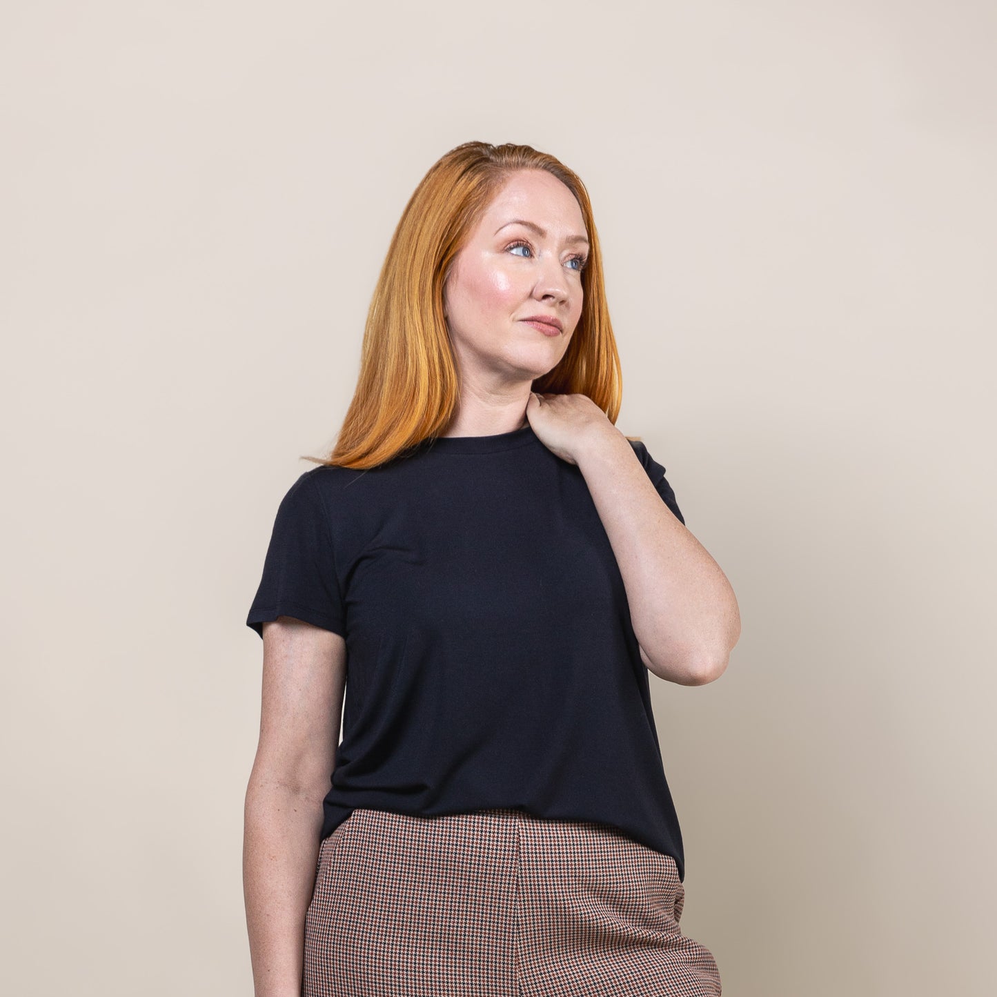 Short Sleeve Tencel T-shirt Black