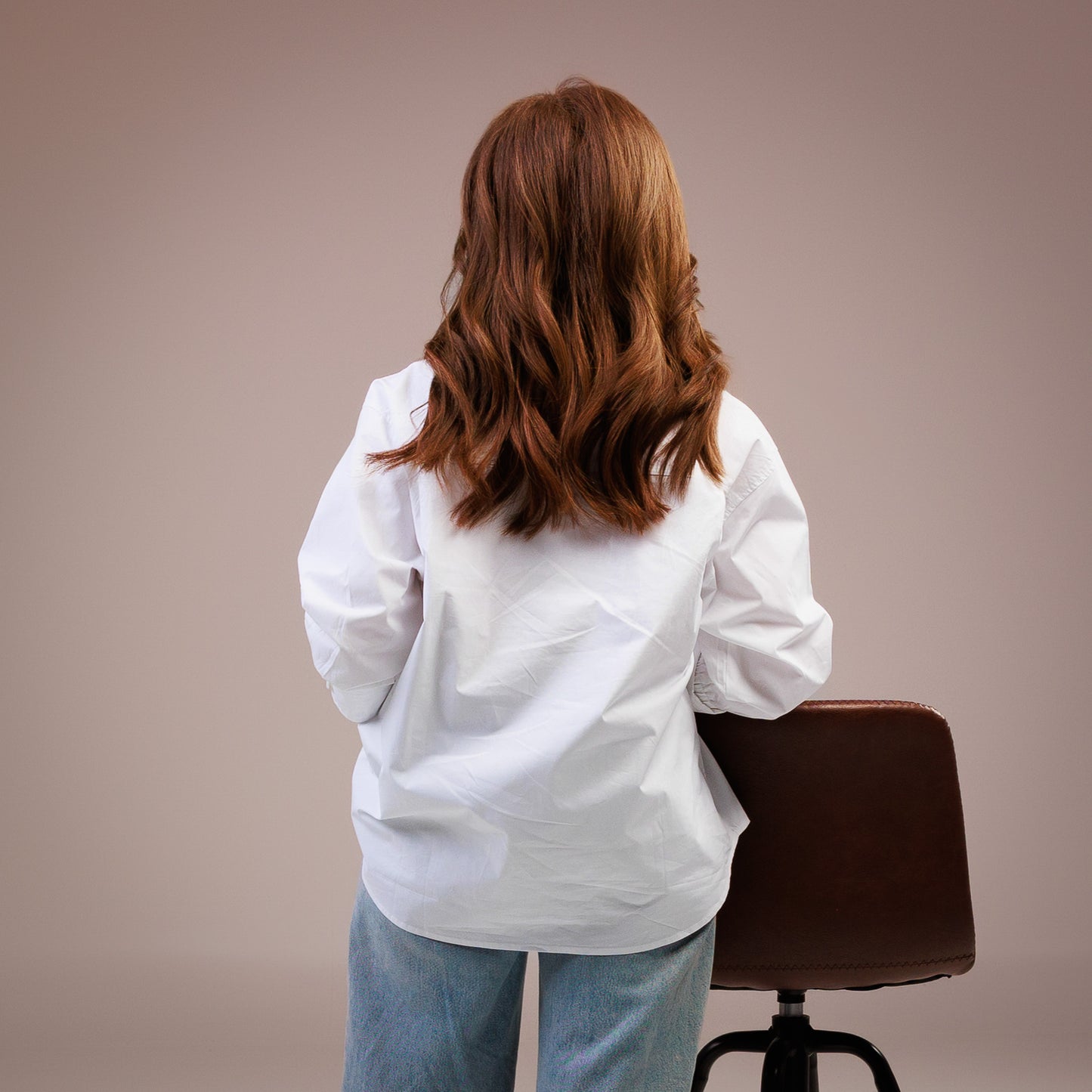 Long Sleeve Button Down Shirt Elastic Cuff Sleeve White