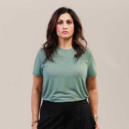 Short Sleeve Crew Neck T-shirt Desert Green