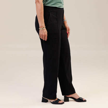 Light Weight Pull On Trousers Black