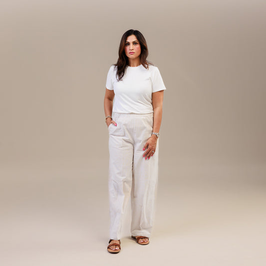 Cotton Pull On Pants Cream