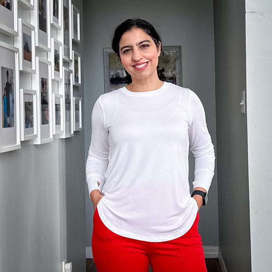 Long Sleeve Tencel T-shirt White