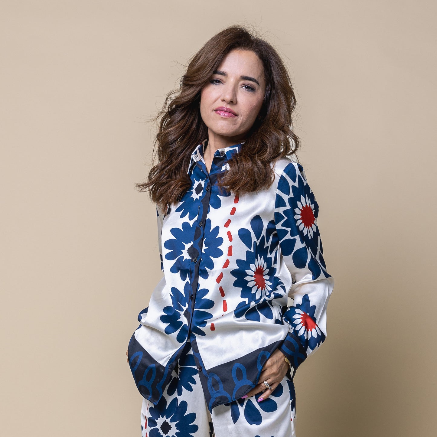 Floral Co-ord Long Sleeve Button Down Shirt