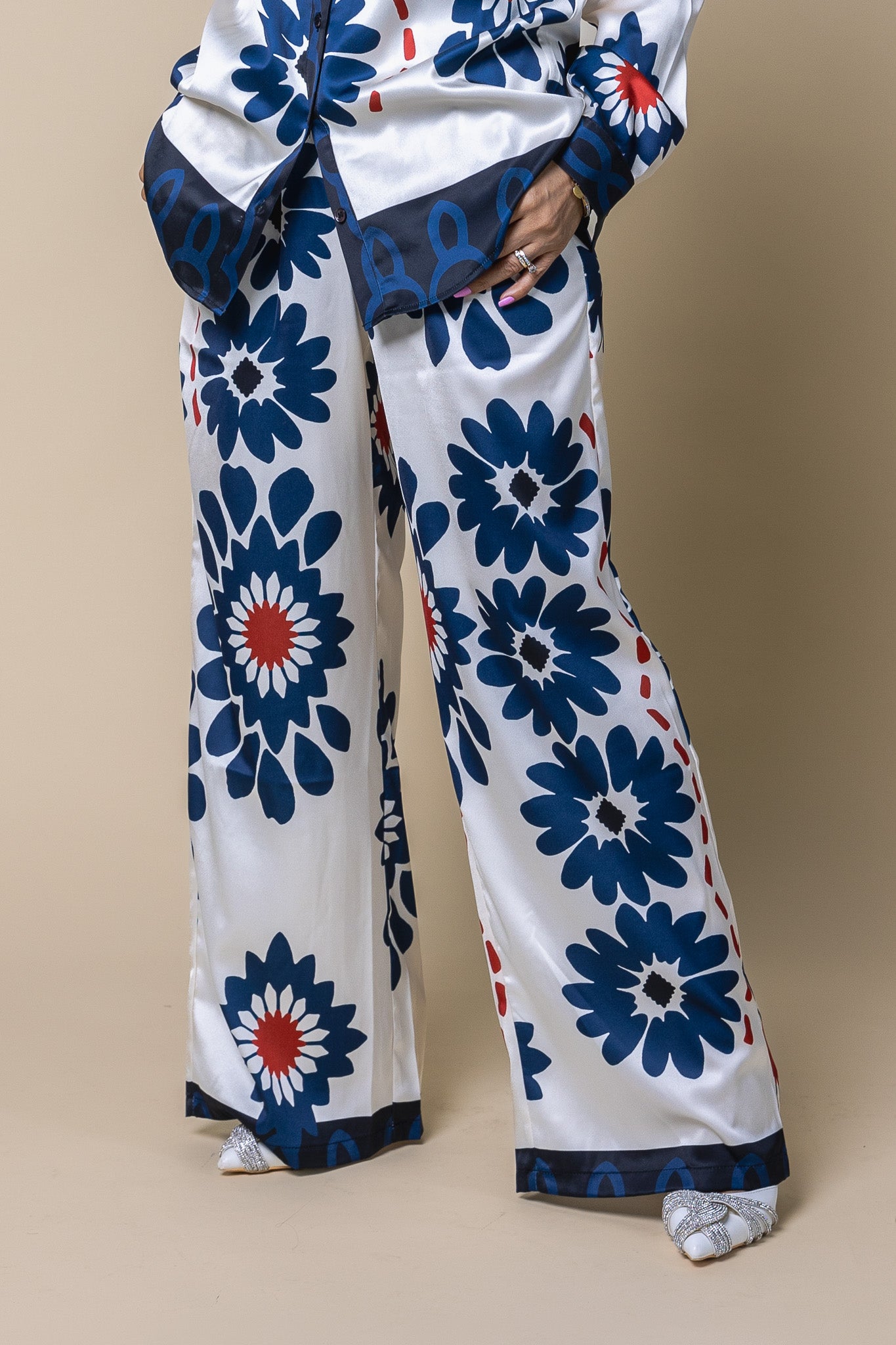 Floral Co-ord Wide Leg Pants