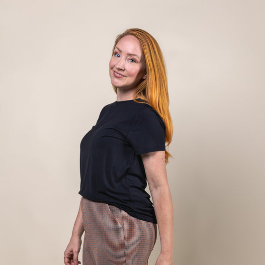Short Sleeve Tencel T-shirt Black