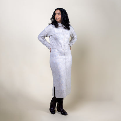 Long Sleeve Midi Sweater Dress Oatmeal