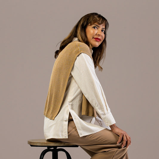 Open Stitch Vest Tan